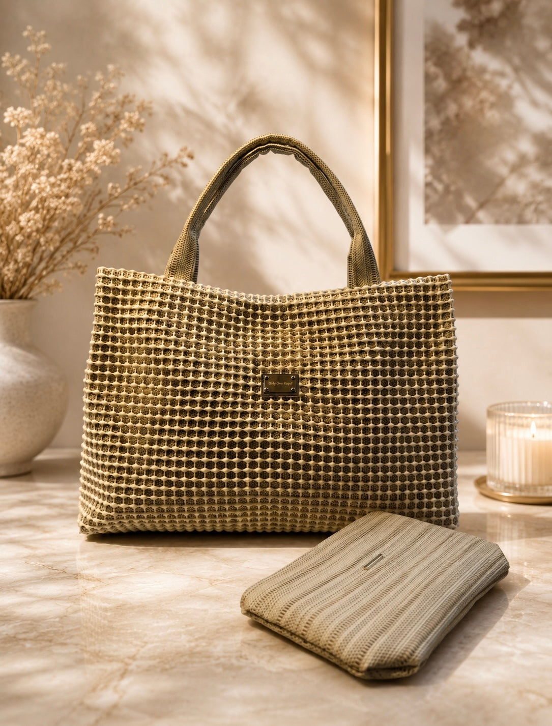 Royal Sand – Handmade Textured Tote Set