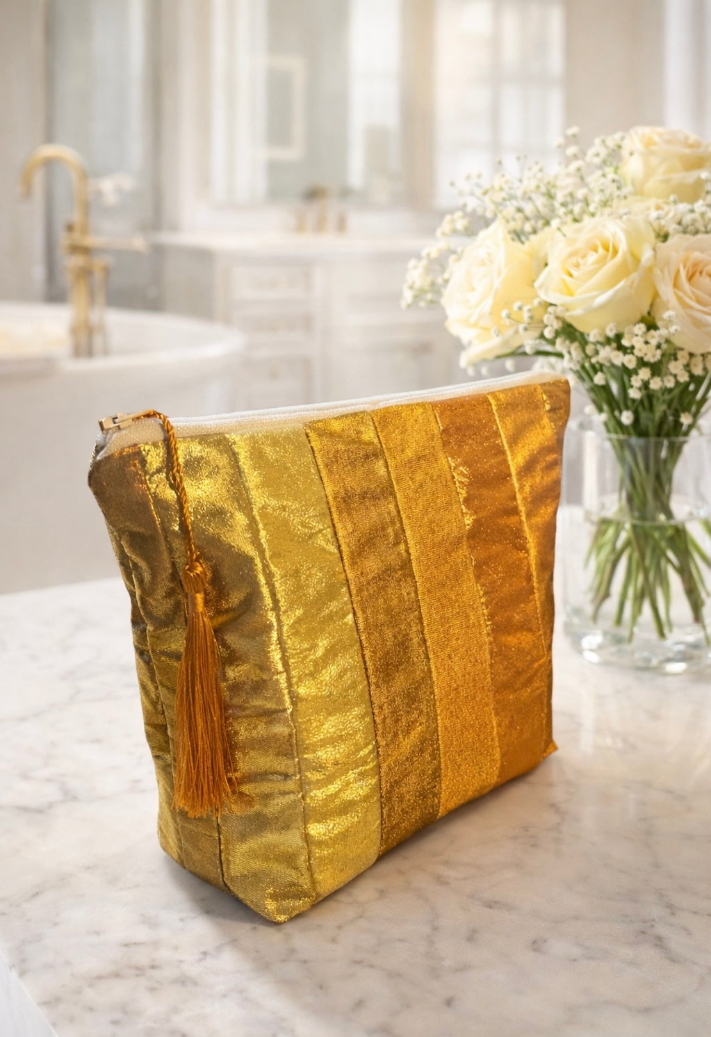 Golden Veil Cosmetic Pouch – Limited Edition (Only 2 Made)