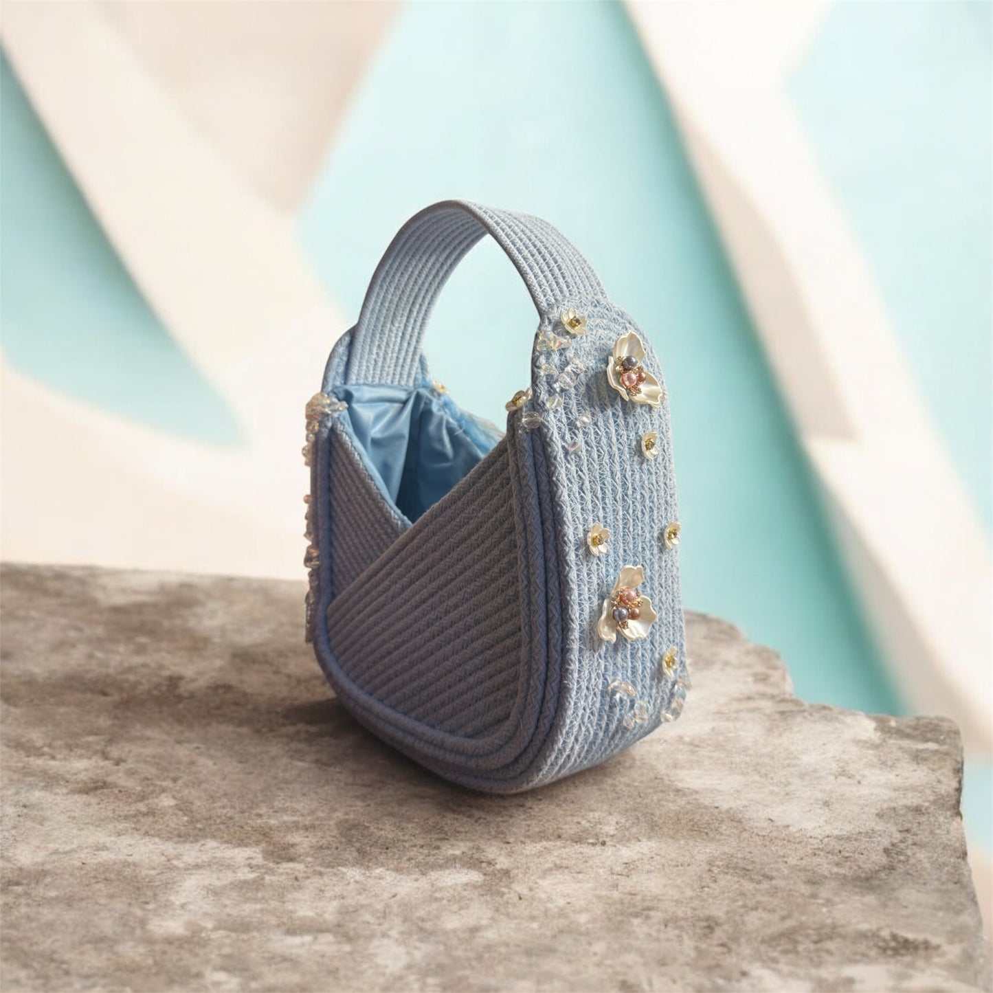 Blue Whisper — One of a Kind Handcrafted Rope Bag