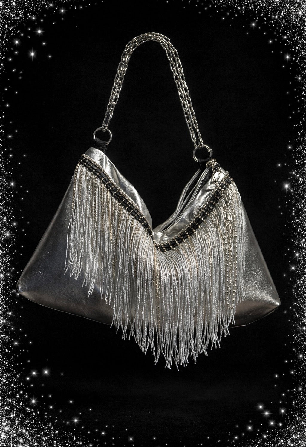 Selah — One of a Kind Silver Fringe Bag