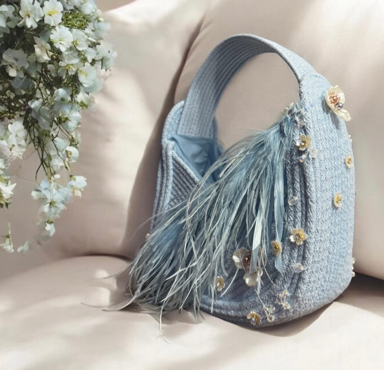 Blue Whisper — One of a Kind Handcrafted Rope Bag