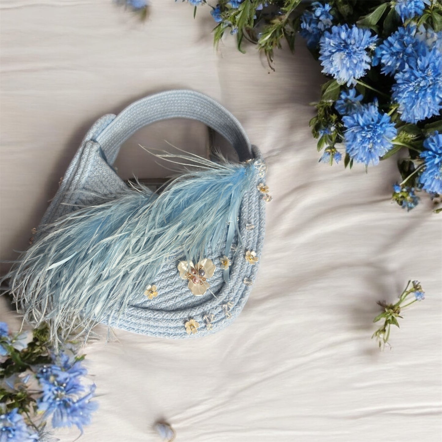 Blue Whisper — One of a Kind Handcrafted Rope Bag