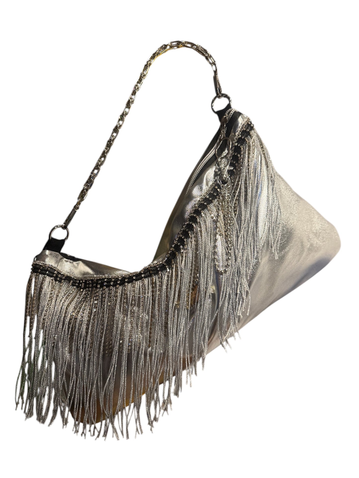 Selah — One of a Kind Silver Fringe Bag