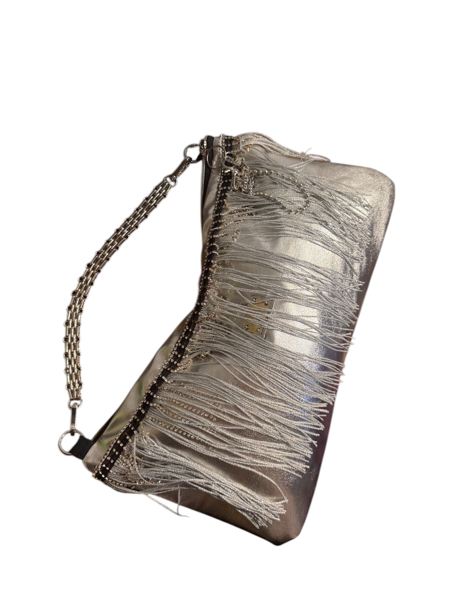 Selah — One of a Kind Silver Fringe Bag