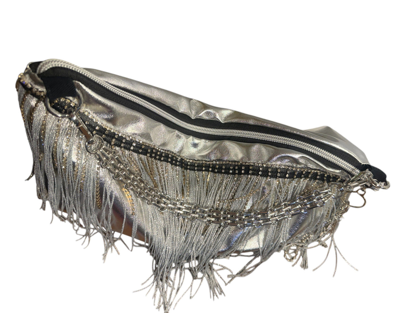 Selah — One of a Kind Silver Fringe Bag