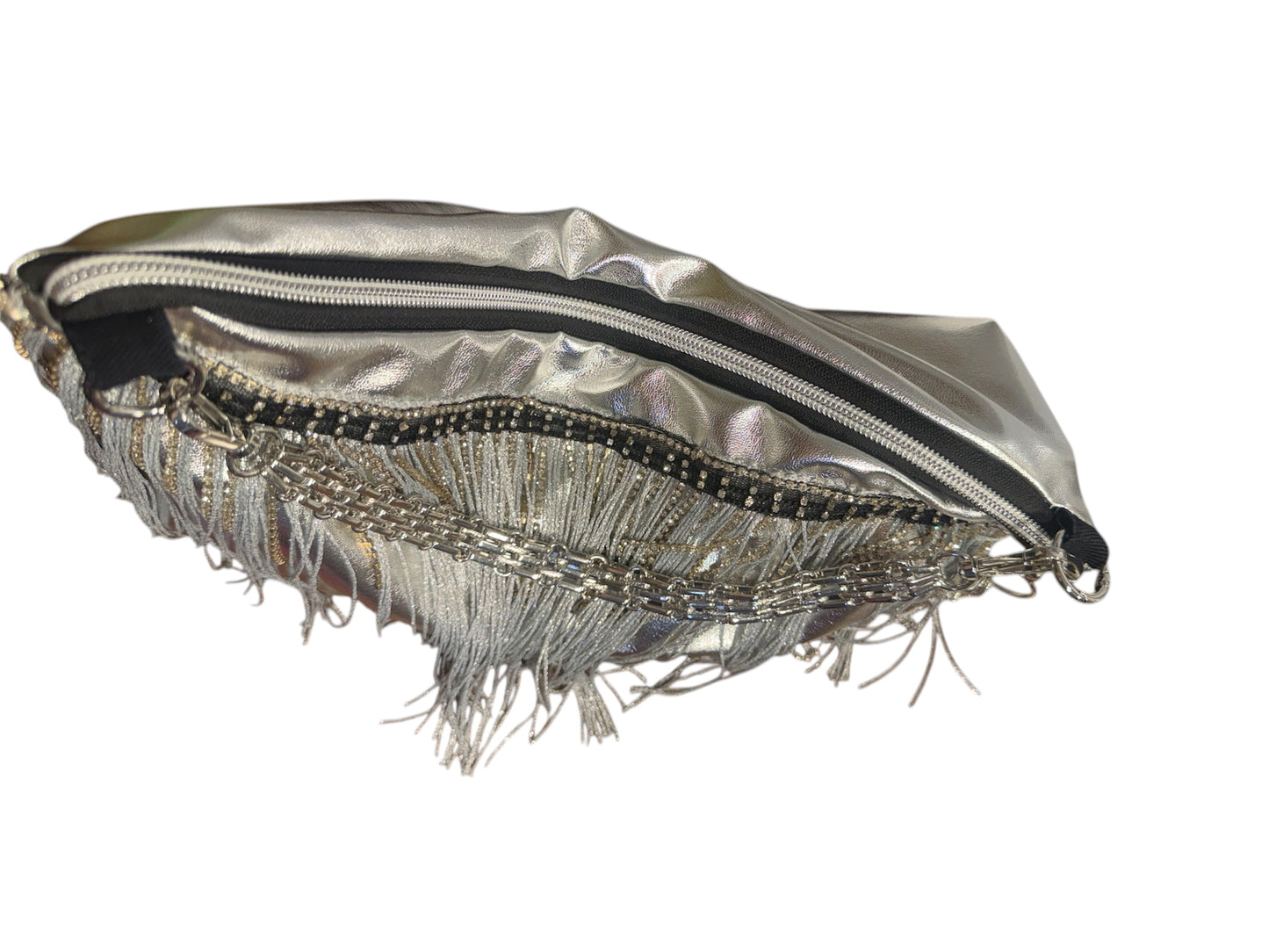 Selah — One of a Kind Silver Fringe Bag