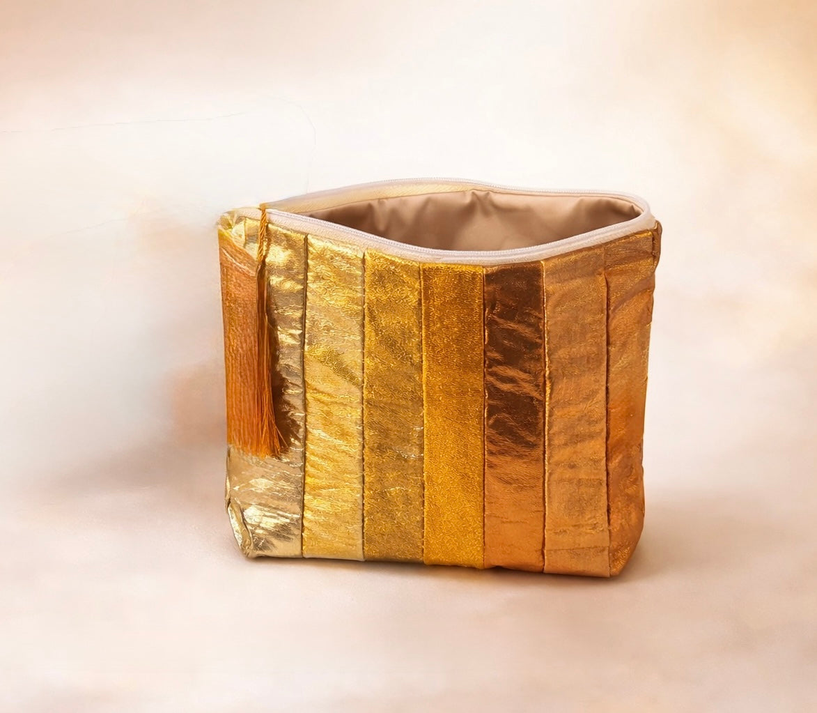 Golden Veil Cosmetic Pouch – Limited Edition (Only 2 Made)