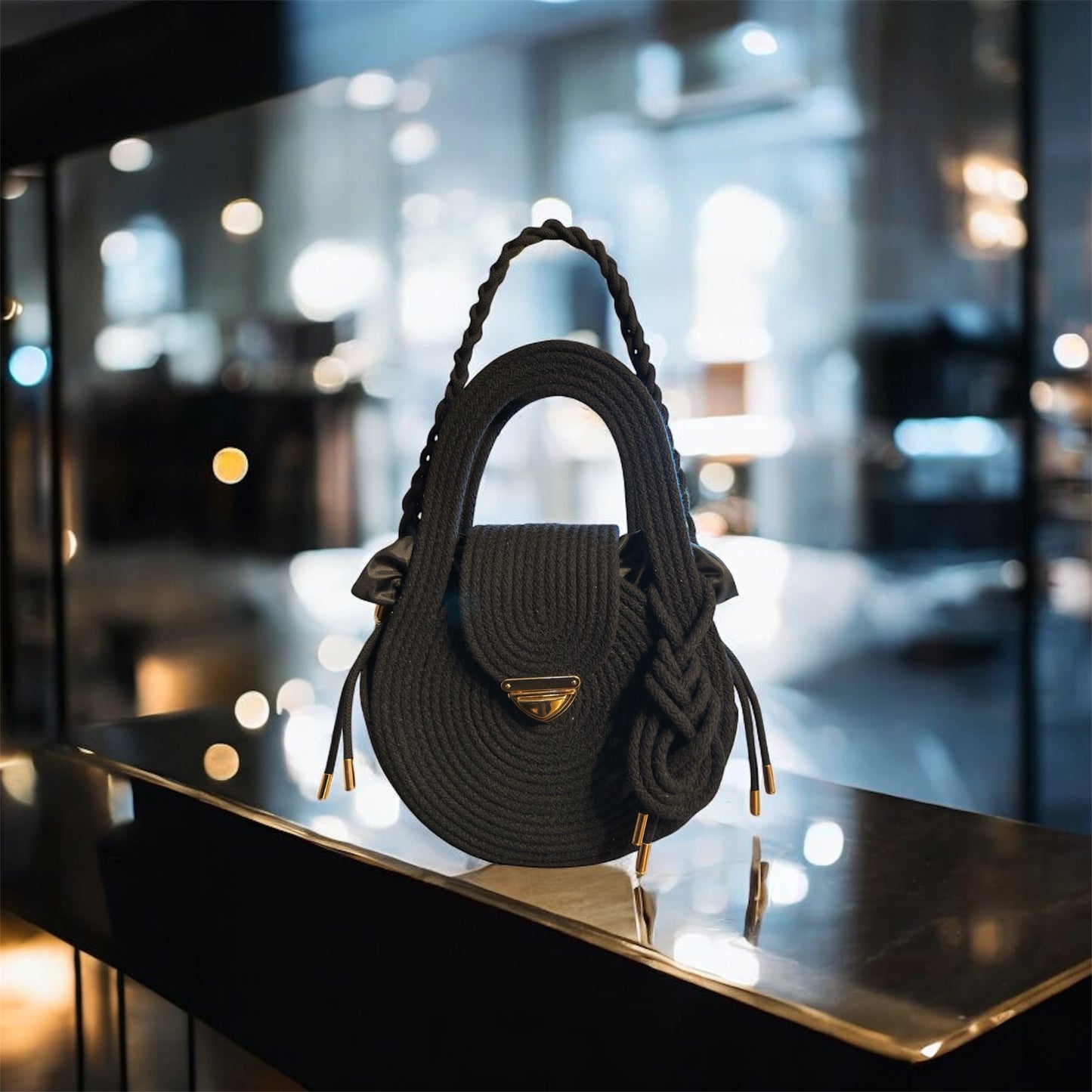 Elara — One of a Kind Handcrafted Rope Bag with Inner Pouch