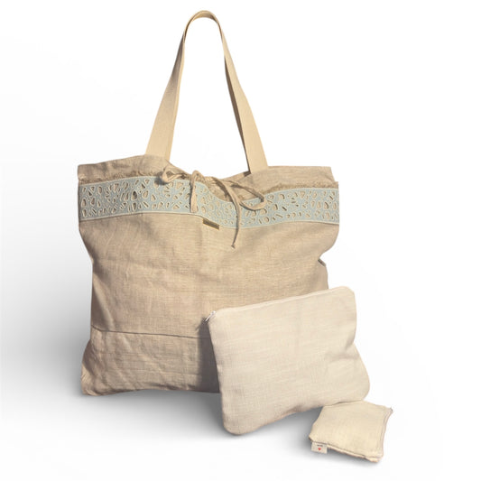 Blue Lagoon — Exclusive Linen Beach Bag Set