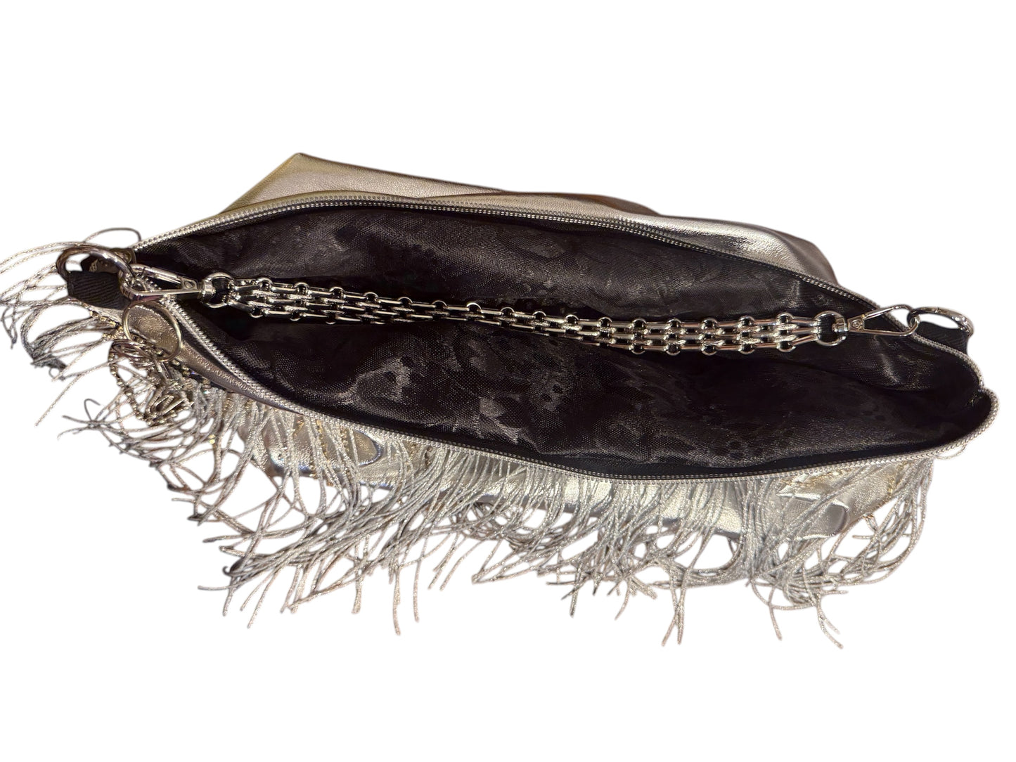 Selah — One of a Kind Silver Fringe Bag