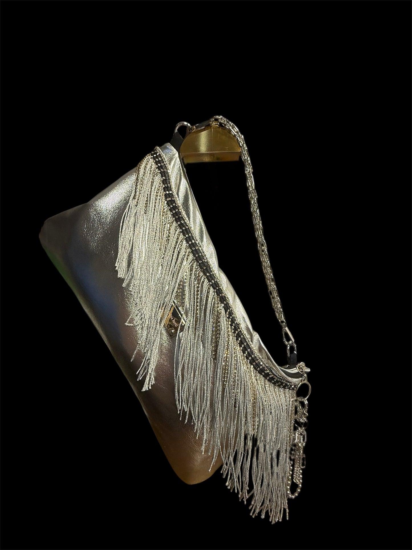 Selah — One of a Kind Silver Fringe Bag